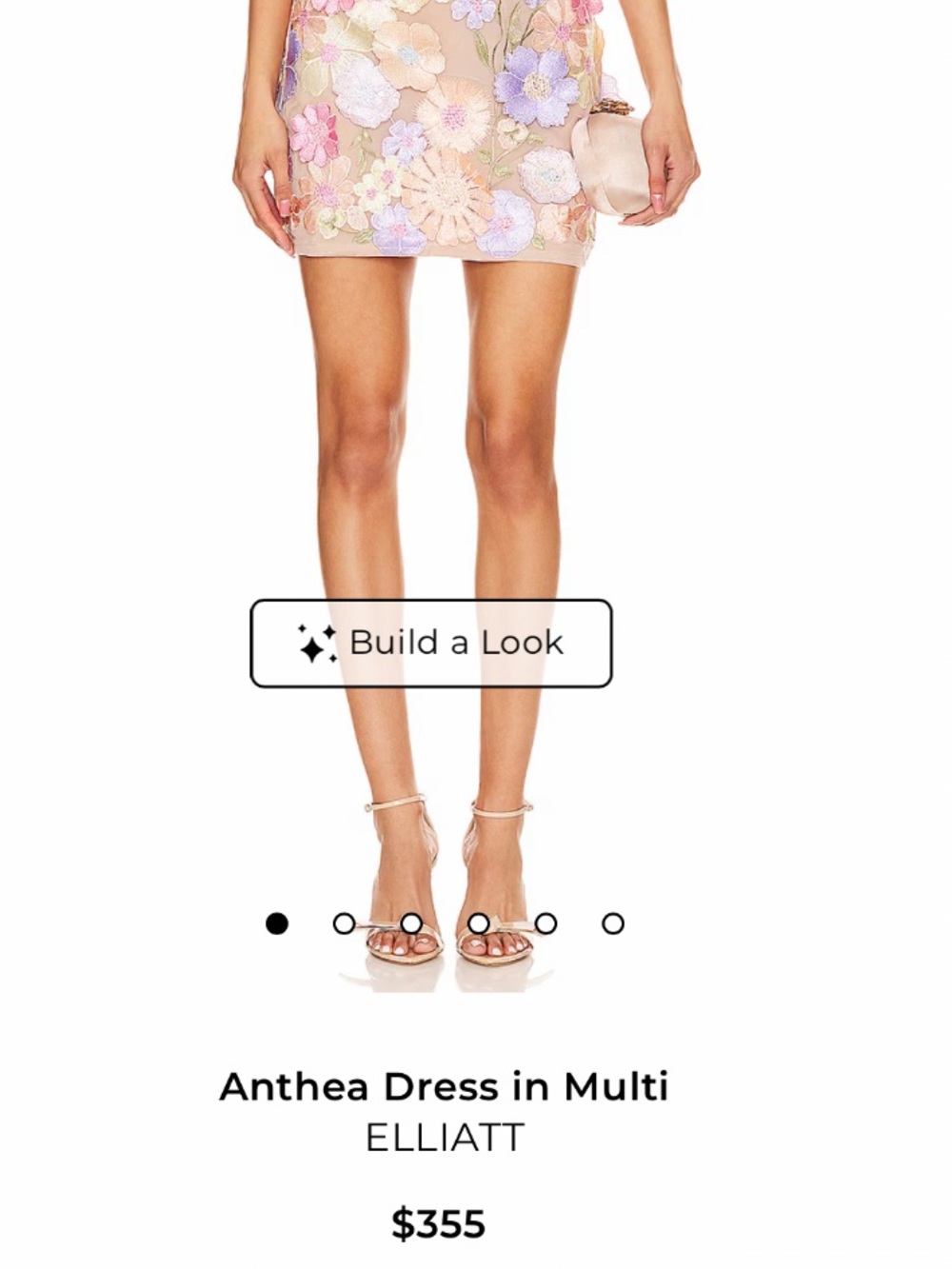 Elliatt Anthea Embroidered V-Neck Mini Dress in Multi Pastel NWT - Picture 4 of 7